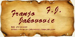 Franjo Jakovović vizit kartica